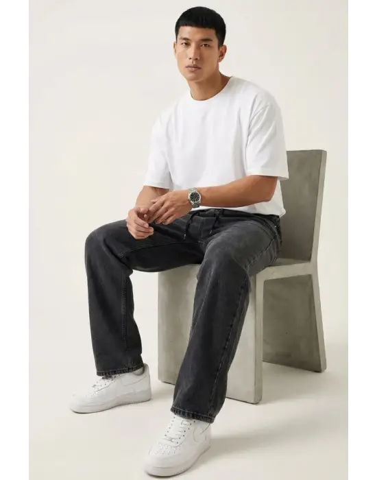 Erkek Rahat Kesim Baggy Jean Pantolon 30075 - Antrasit