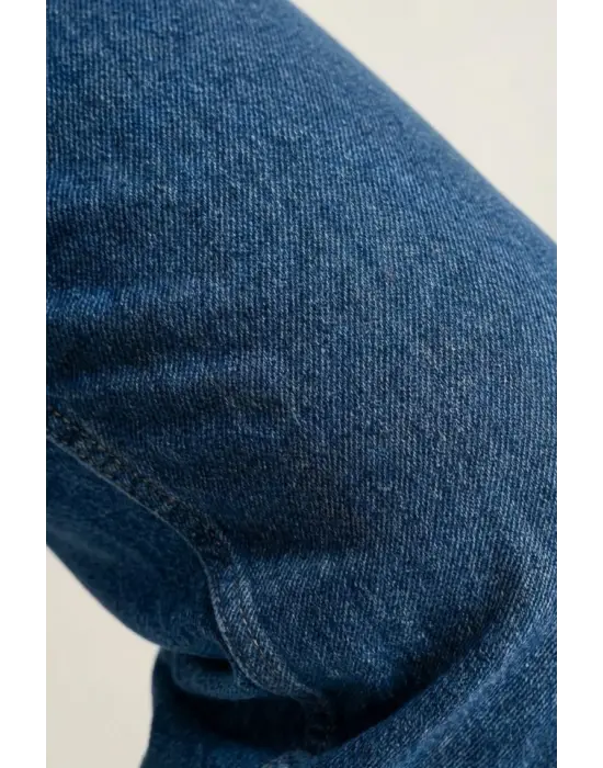 Modern Erkek Baggy Jean Pantolon - Lacivert