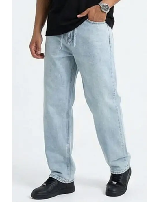 Erkek Rahat Kesim Baggy Jean Pantolon 30075 - Mavi