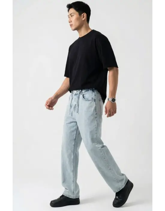 Erkek Rahat Kesim Baggy Jean Pantolon 30075 - Mavi
