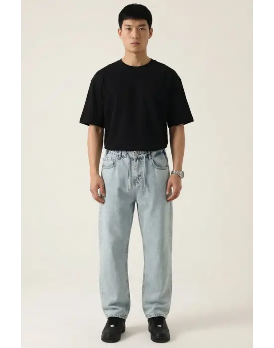 Erkek Rahat Kesim Baggy Jean Pantolon 30075 - Mavi