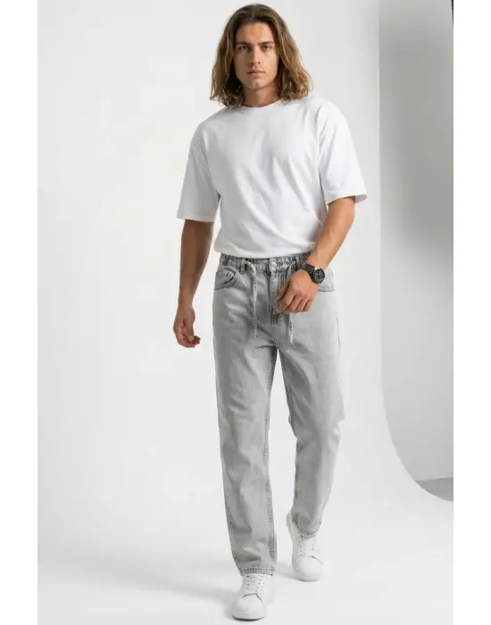 Erkek Rahat Kesim Baggy Jean Pantolon 30075 - Taş