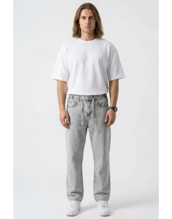 Erkek Rahat Kesim Baggy Jean Pantolon 30075 - Taş