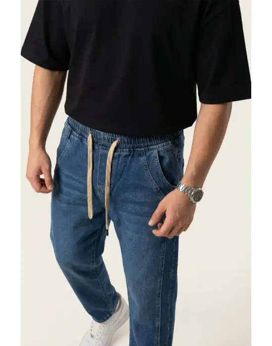 Erkek Rahat Kesim Baggy Jean Pantolon 30076 - Lacivert
