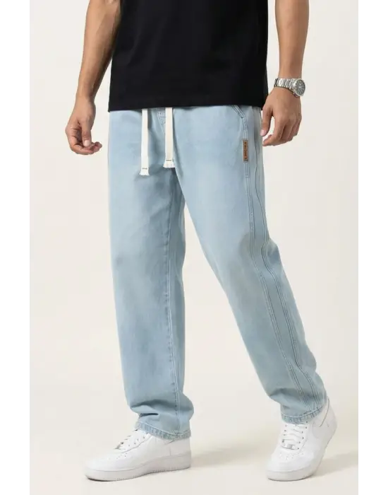 Erkek Rahat Kesim Baggy Jean Pantolon 30076 - Mavi