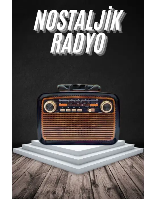 Eskitme Nostalji Tasarımlı Bluetoothlu Nostalji Radyo Ahşap Nostaljik Görünümlü