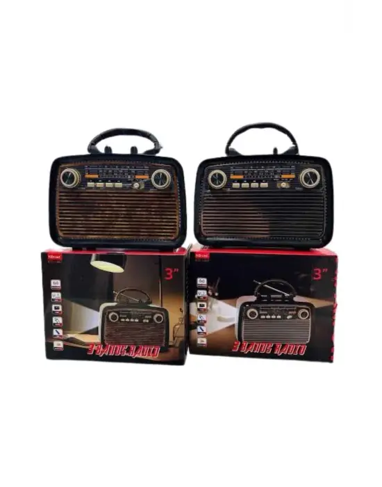 Eskitme Nostalji Tasarımlı Bluetoothlu Nostalji Radyo Ahşap Nostaljik Görünümlü
