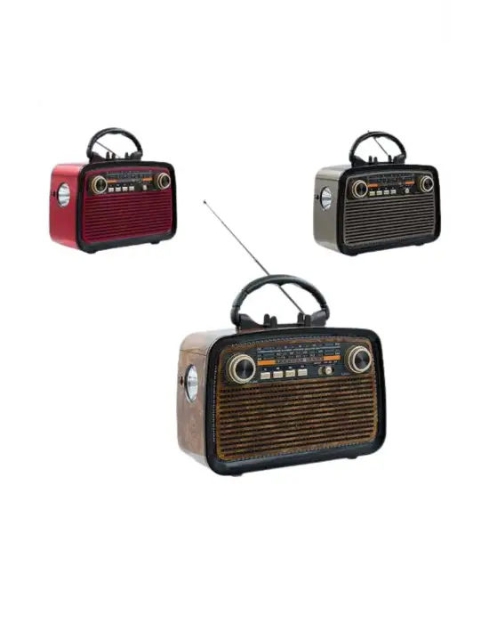 Eskitme Nostalji Tasarımlı Bluetoothlu Nostalji Radyo Ahşap Nostaljik Görünümlü