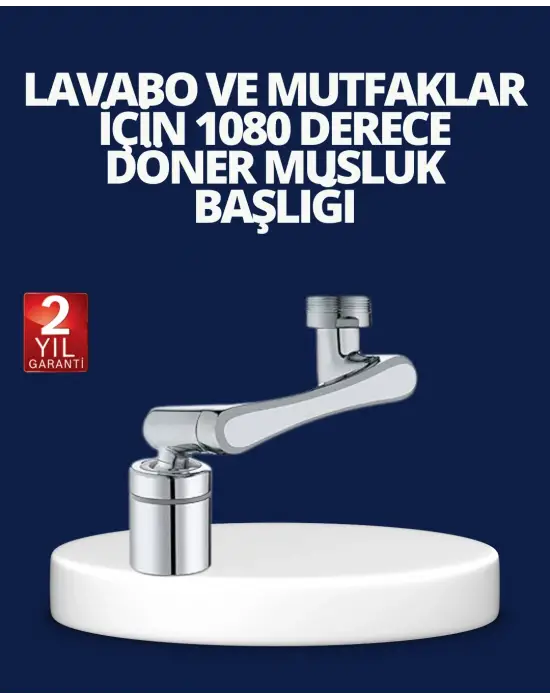 Esnek 1080° Musluk Başlığı 3 Eklemli Hareketli Su Modlu Lavabo Atı