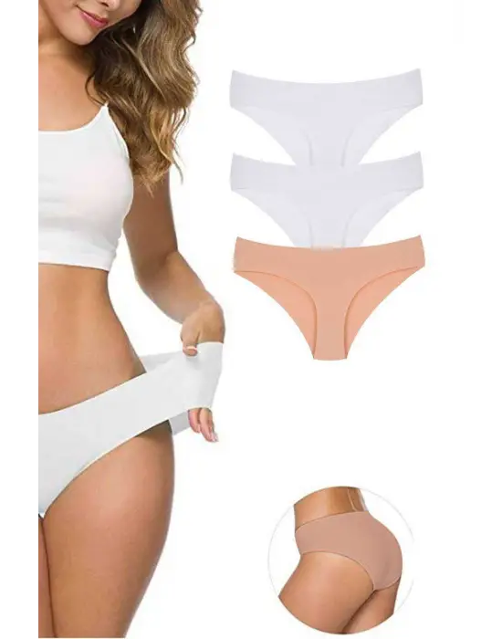 Omarı Esnek ve İz Bırakmayan Dikişsiz Kadın Külot Seti