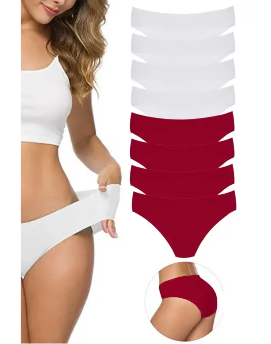 Omarı Dikişsiz Lazer Kesim Esnek Kadın Külot Seti