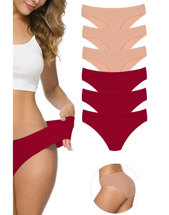 Omarı Esnek Dikişsiz Kadın Külot Seti