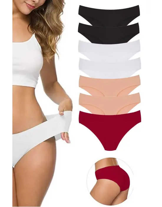 Omarı Dikişsiz Lazer Kesim Esnek Kadın Külot Seti