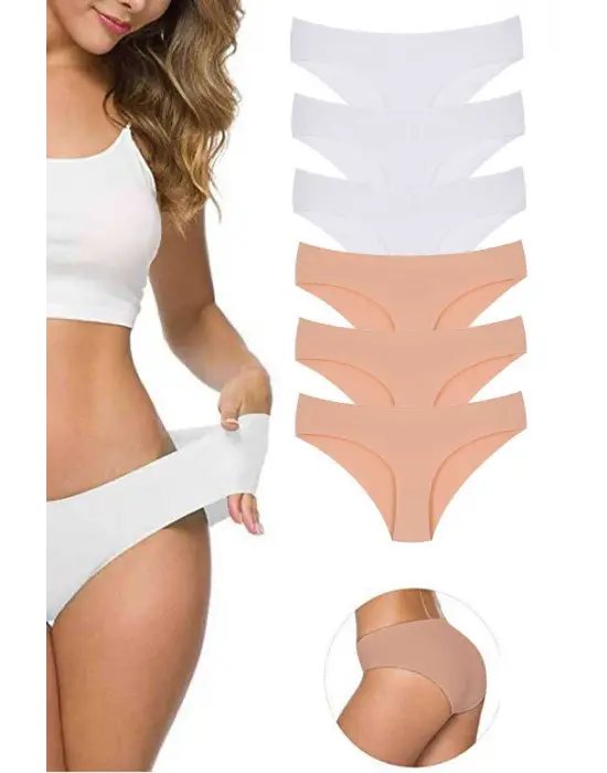 Omarı Esnek ve İz Bırakmayan Kadın Dikişsiz Lazer Kesim Külot Seti