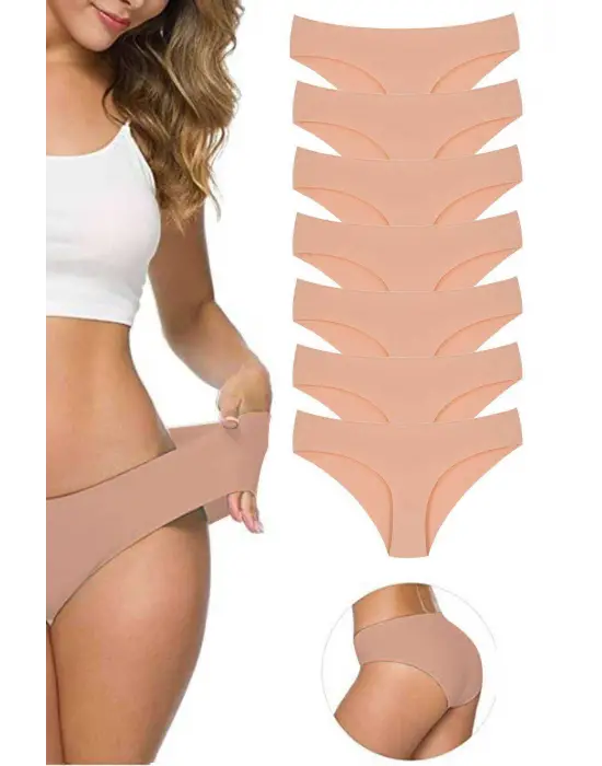 Omarı Esnek ve İz yapmayan Dikişsiz Kadın Külot Seti