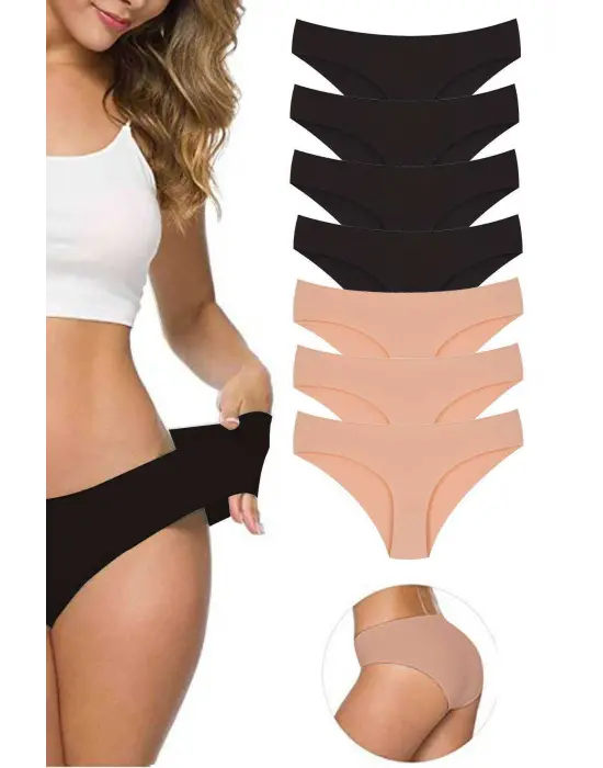 Omarı Dikişsiz Esnek Kadın İz Yapmayan Külot Seti