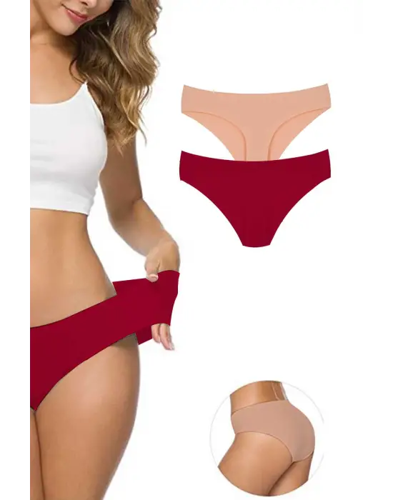 Omarı Esnek ve İz Yapmayan Kadın Dikişsiz Külot Seti