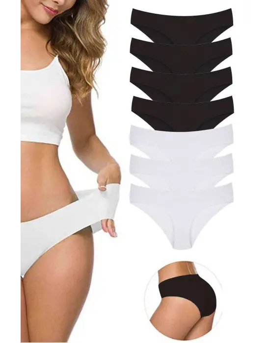 Omarı Esnek ve İz yapmayan Kadın Dikişsiz Külot Seti