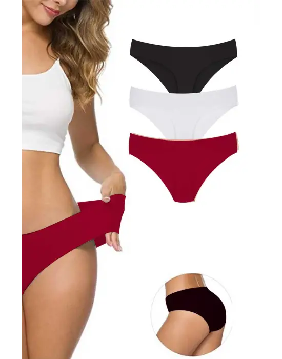 Omarı Esnek ve İz Yapmayan Kadın Dikişsiz Külot Seti