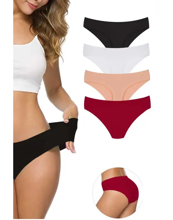 Omarı Esnek Dikişsiz Lazer Kesim Kadın Külot Seti