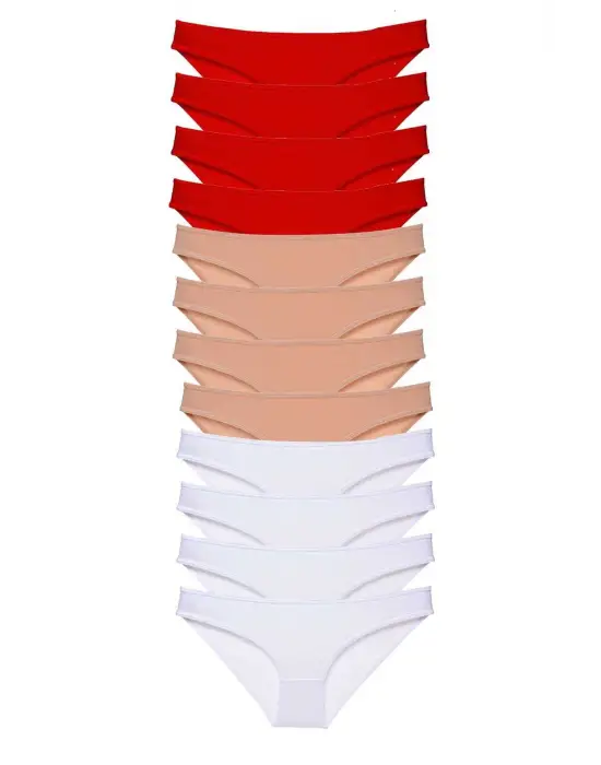 Omarı Süper Eko Likralı Kadın Slip Külot Seti