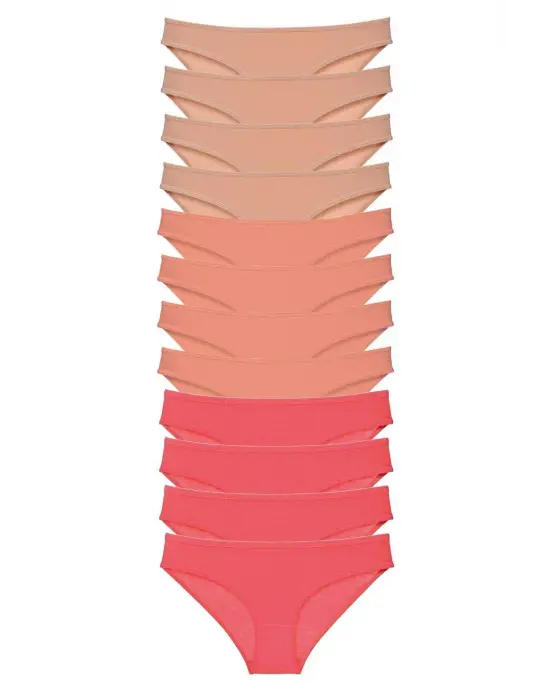 Omarı Likralı Kadın Slip Külot Seti - 12 Adet Süper Eko