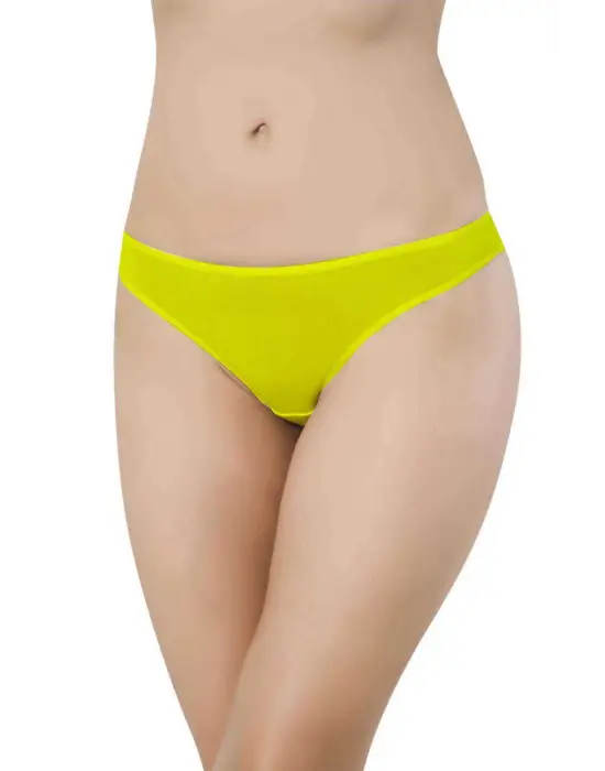 Omarı Sarı Ten Likralı Kadın Slip Külot Seti