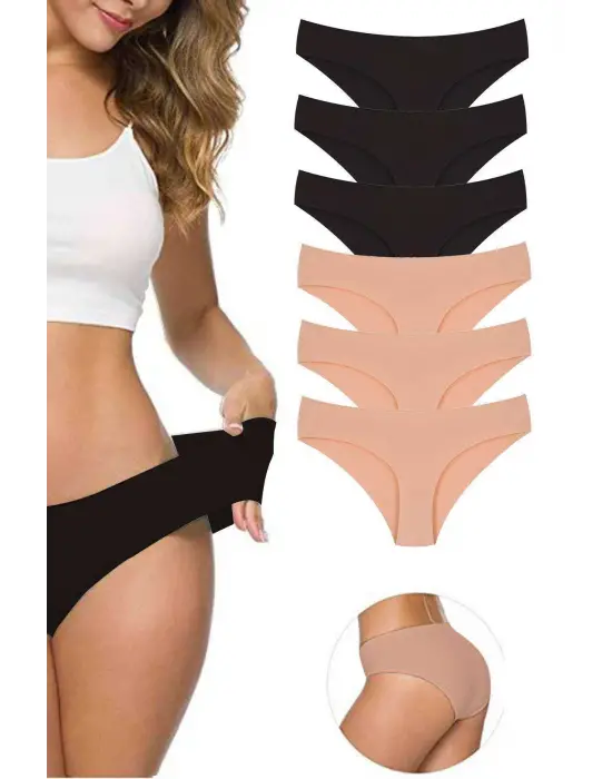 Omarı Kadın Dikişsiz Esnek İz Yapmayan Külot Seti