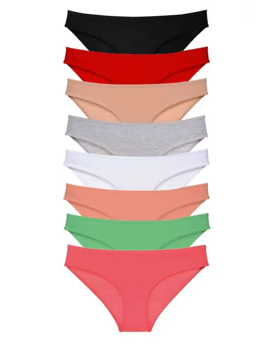 Omarı Rahat ve Tarz 8 Adet Likralı Kadın Slip Külot Seti