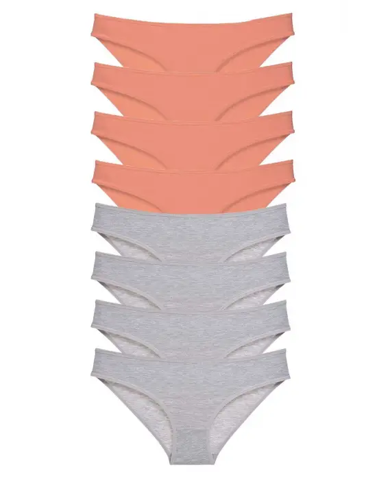 Omarı Süper Ekonomik Kadın Slip Külot Seti Pudra Gri