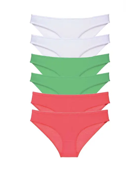 Omarı Yumuşak ve Esnek 6 Adet Kadın Slip Külot Seti