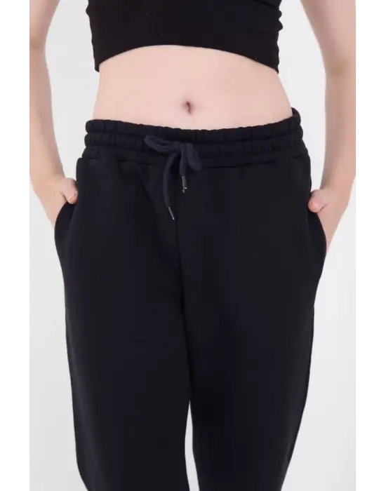 Omarı Esnek ve Rahat Basic Lastikli Eşofman Pantolon - Lacivert