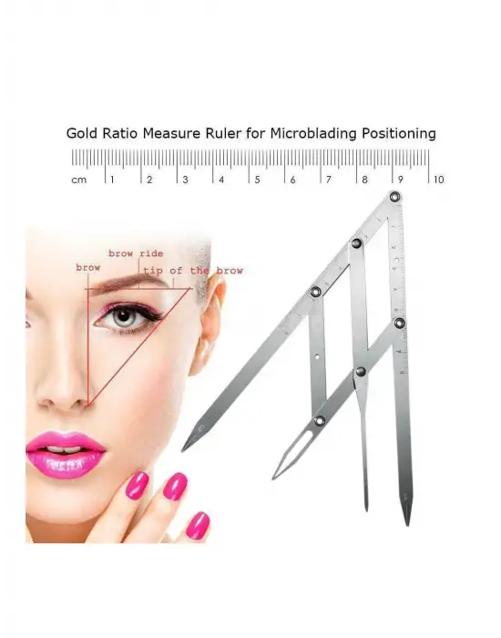 Omarı Estetik Kaş Ölçüm Cetveli, Kalıcı Makyaj Pergeli