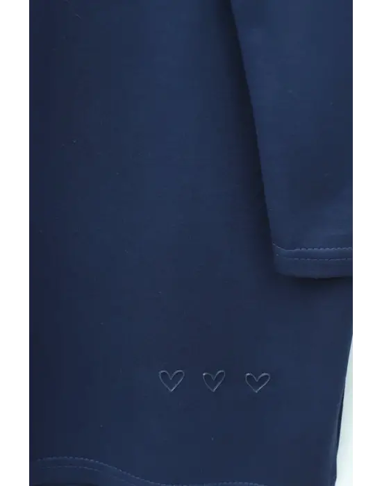 Eteği Kalp Detaylı Yırtmaçlı Salaş Penye Tunik -Laci