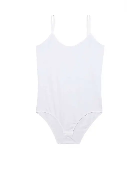 Omarı Etkileyici İp Askılı Beyaz Çıtçıtlı Vücut