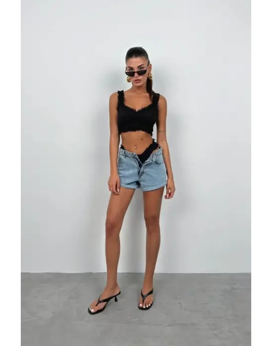 Omarı Zarif Dantel Detaylı Büstiyer