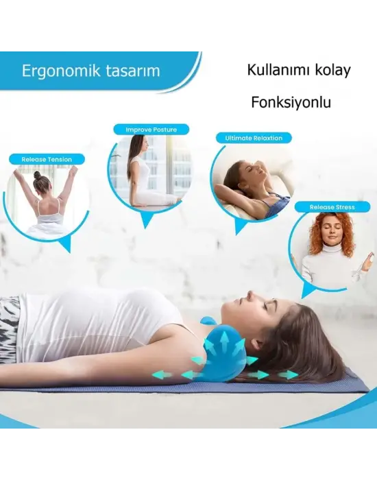 Omarı Ergonomik Boyun Masajı Yastığı – Omurilik Destekli Ortopedik Yastık
