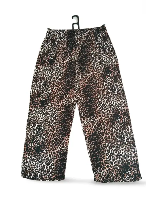 Omarı Etnik Desenli Geniş Paça Viskon Pantolon - Tarzınıza Renk Katan Stil