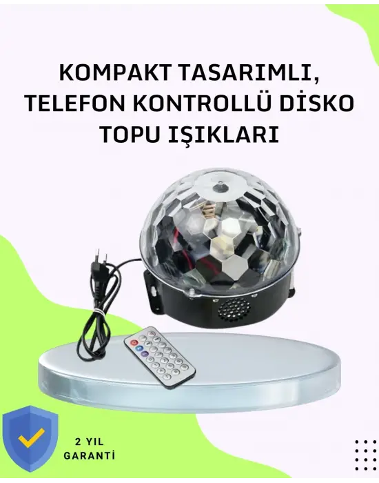 Ev Ve Parti İçin Masaüstü Bluetooth Disko Topu Işık Gösterisi