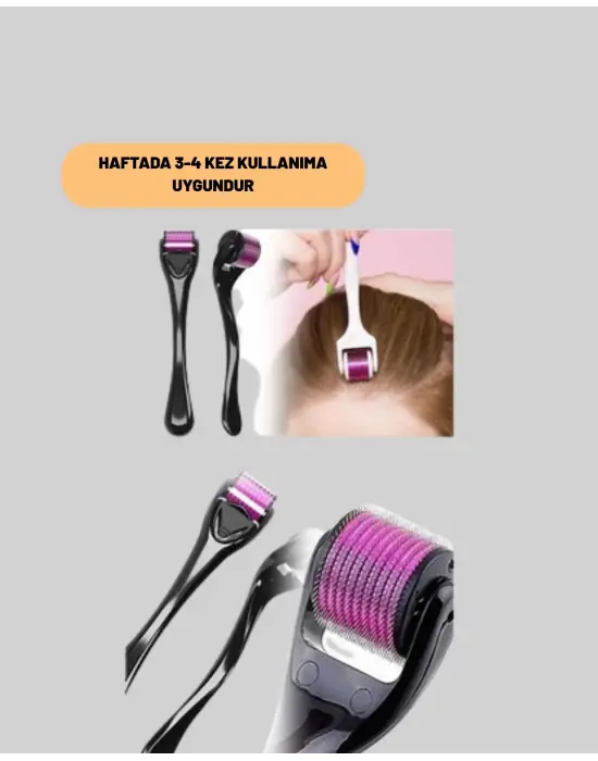 Evde Güvenli Kullanım İçin Titanyum Derma Roller – Siyah Saplı