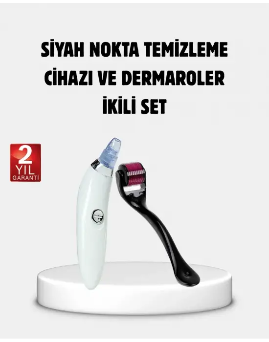 Evde Profesyonel Cilt Bakımı Dermaroller + Siyah Nokta Temizleyici Setı