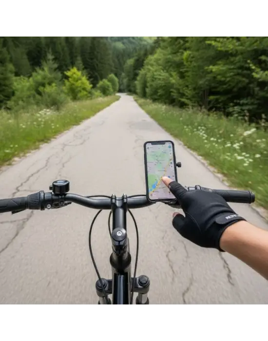 Evrensel Motosiklet Telefon Tutucu – Kaymaz, Kilitlenebilir Güvenli Tutuşlu, 360° Ayarlanabilir Gidon Bağlantılı Akıllı Telefon Aparatı