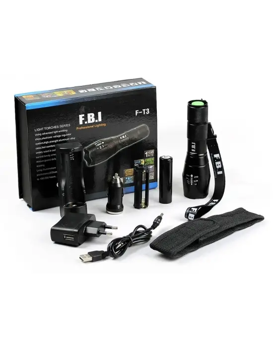 F-t3 Su Geçirmez Alüminyum Oksidiyon Şarjlı El Feneri