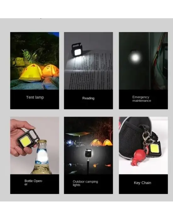 F.20a Mıknatıslı Kamp Feneri El Feneri 800 Lümen 30 Cob