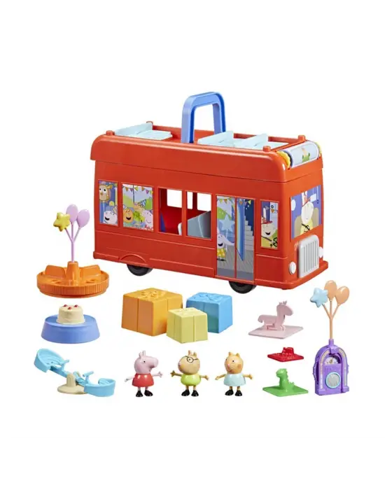F8881 Peppa Pig 2si1 arada Part Otobüsü +3 yaş