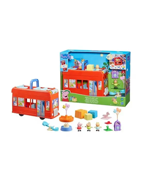 F8881 Peppa Pig 2si1 arada Part Otobüsü +3 yaş