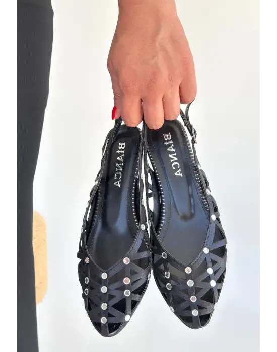   Siyah Cilt Babet Ayakkabı