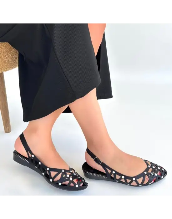 Faty Siyah Cilt Babet Ayakkabı