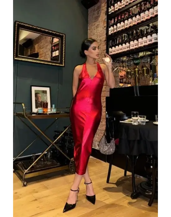 Felicia Sırt Dekolteli Elbise 2583-08