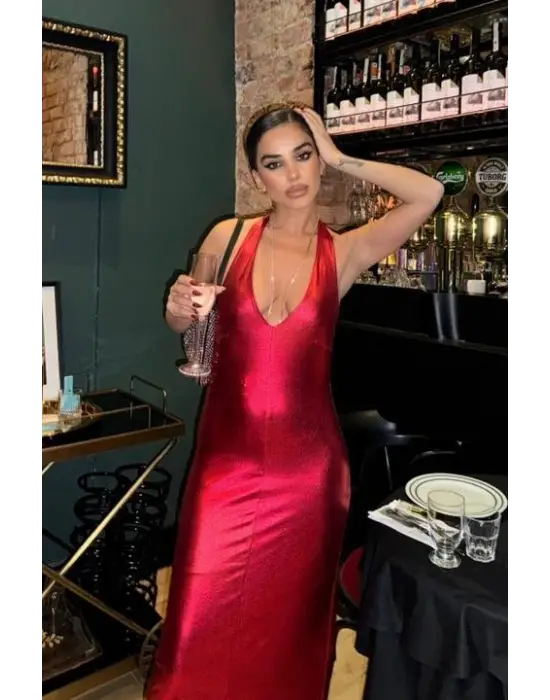 Felicia Sırt Dekolteli Elbise 2583-08